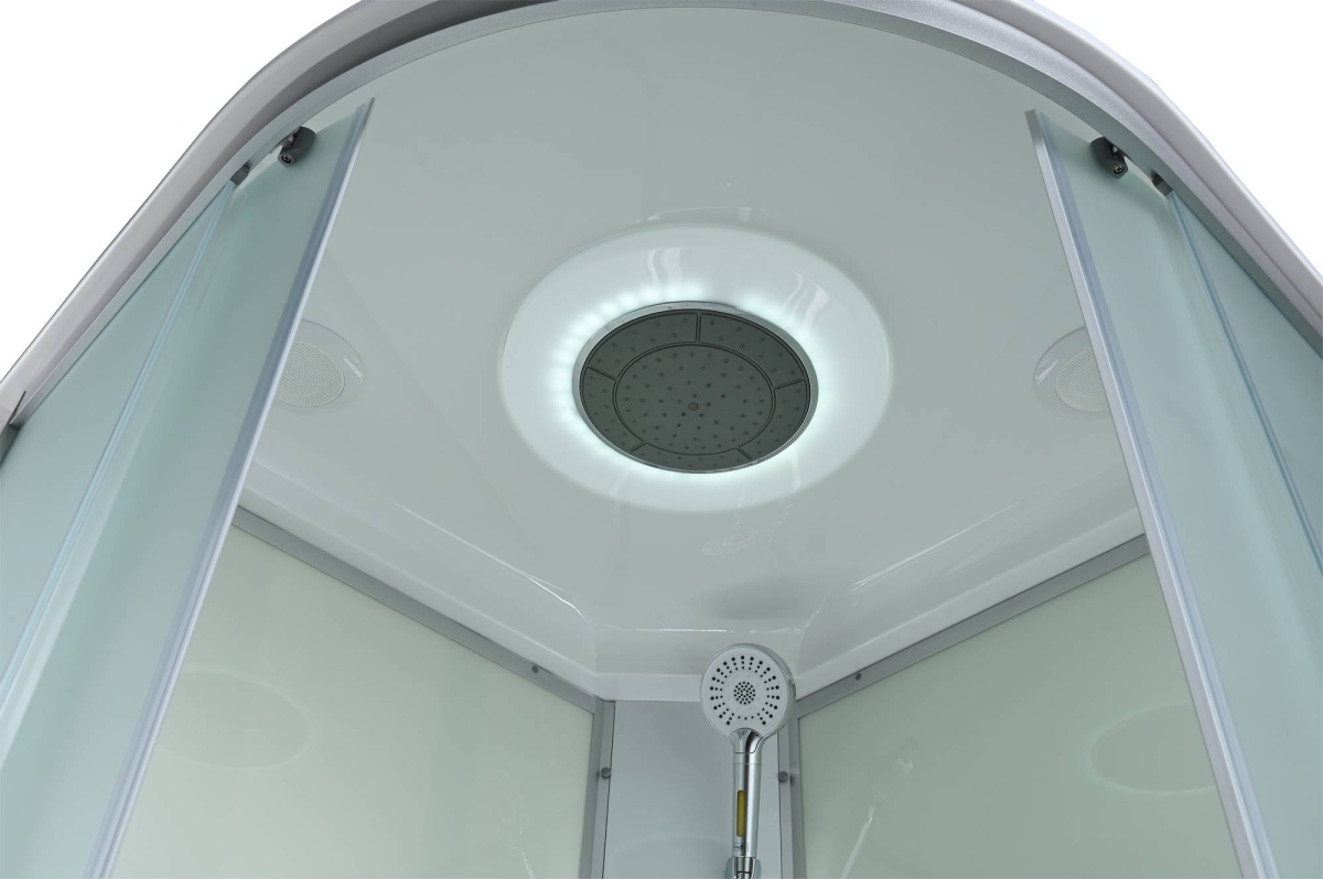 Душевая кабина AvaCan C5010LED 78330, 100 x 100 см, LED подсветка, с крышей, поддон высокий, стекло матовое, профиль хром 