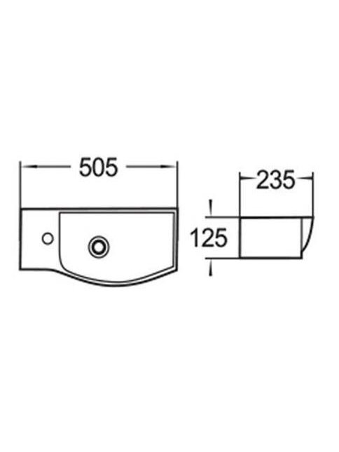 WW AISBACH 7950 GL-WT L Раковина подвесная (глянцевая белая) 505х235х125 мм 