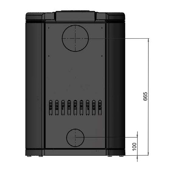 Печь K700, с боковыми стёклами, черный (Keddy) 