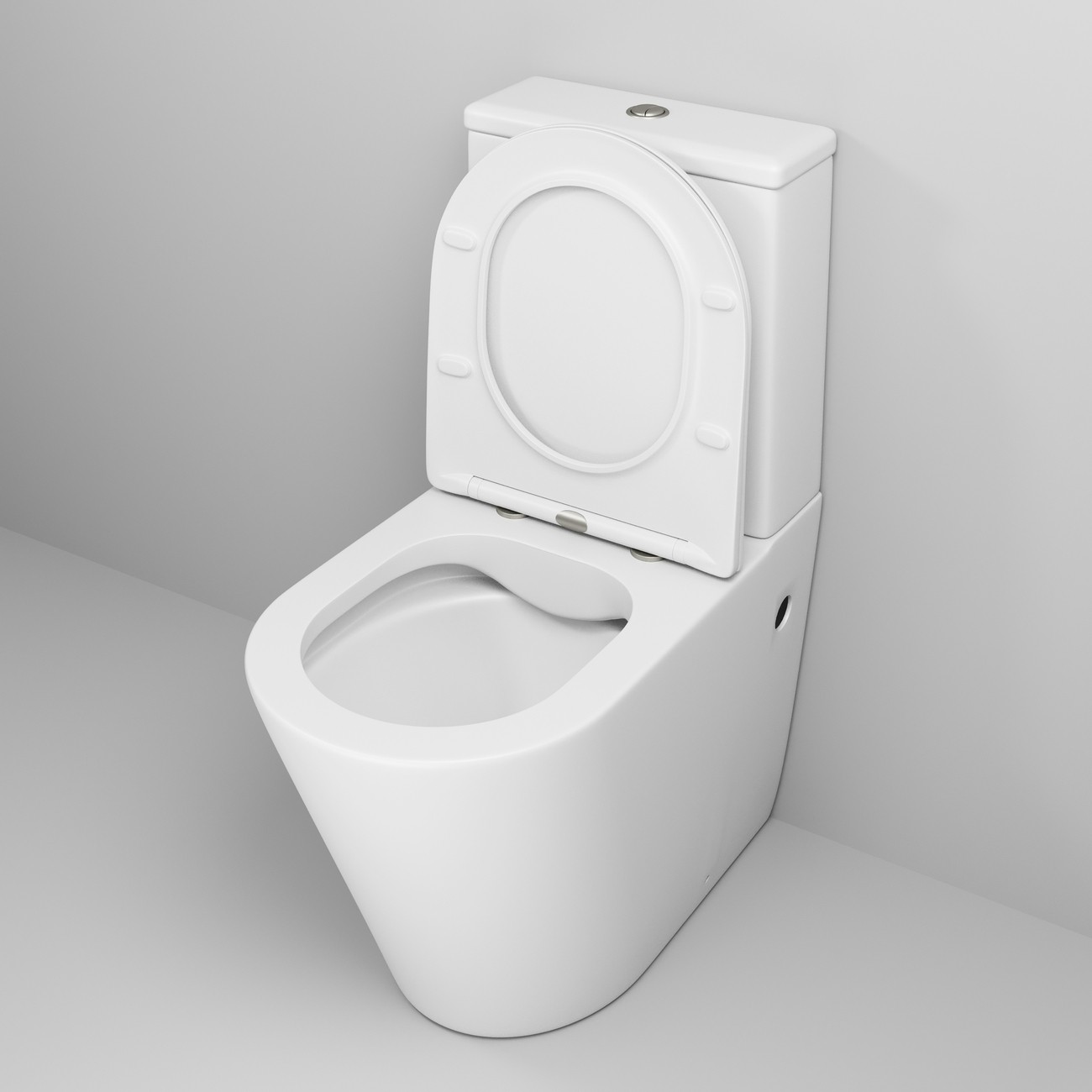 Унитаз напольный Grossman Color GR-4480MS (620х365х810) безободковый,белый матовый с тонкой крышкой,микролифт,2 места 