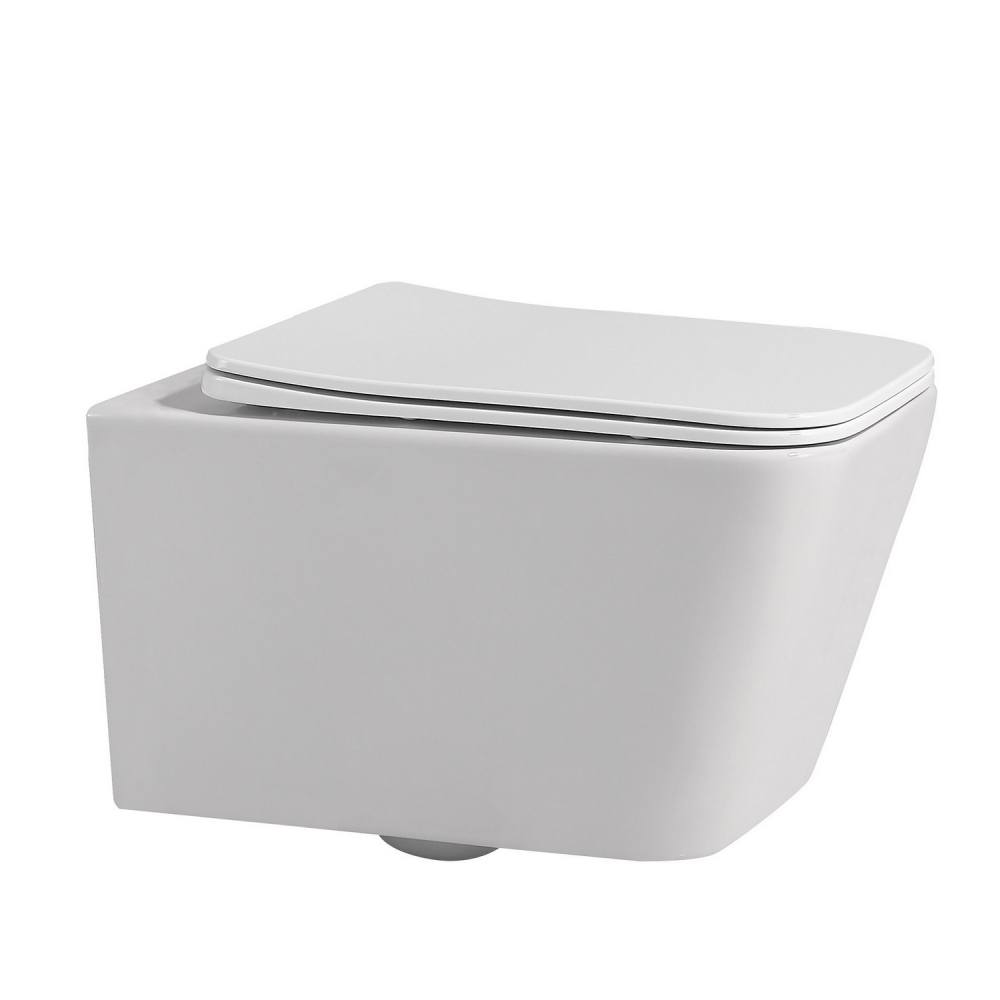 Инсталляция с унитазом Abber Rechteck AC1201-AC0105-AC0120MCH, сиденье микролифт, клавиша смыва хром матовый, белый, комплект 