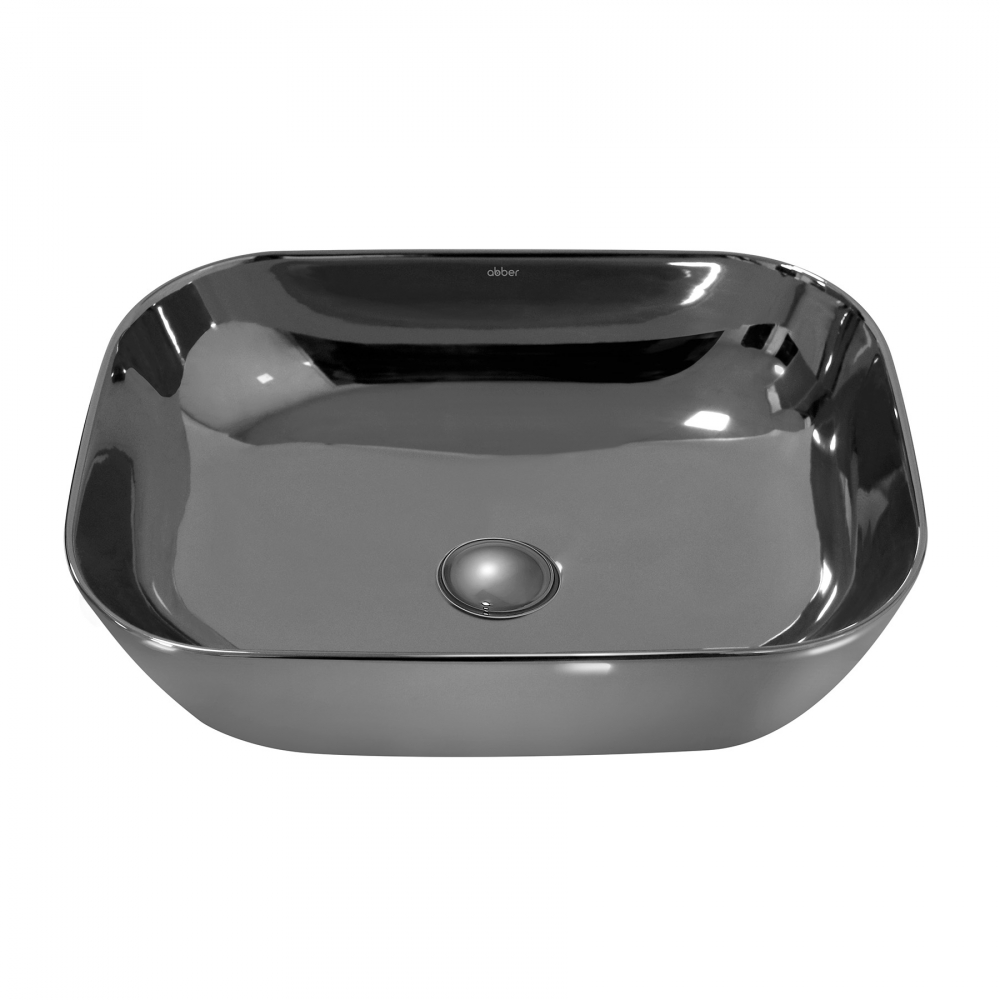 Раковина Abber Rechteck AC2200GS 46 х 32 см, накладная, серебро 
