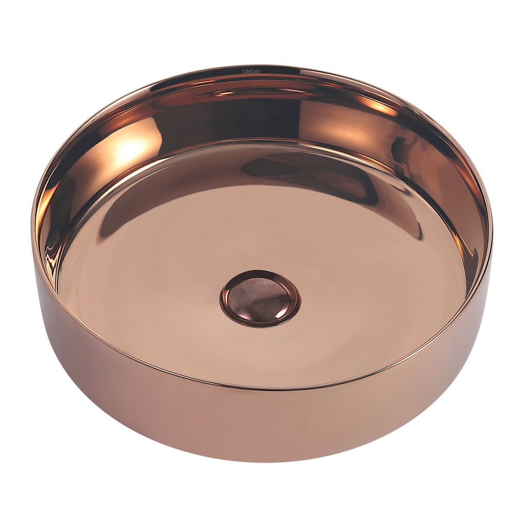 Раковина Abber Bequem AC2109RG 40 х 40 см, накладная, розовое золото 