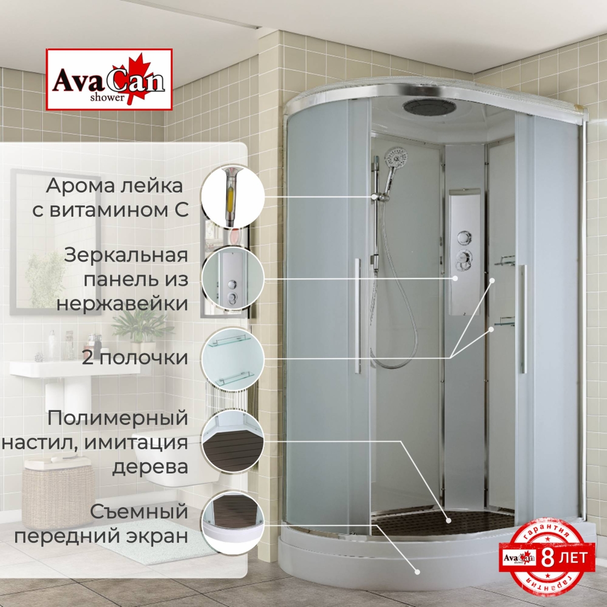 Душевая кабина EM2812R стандартная 