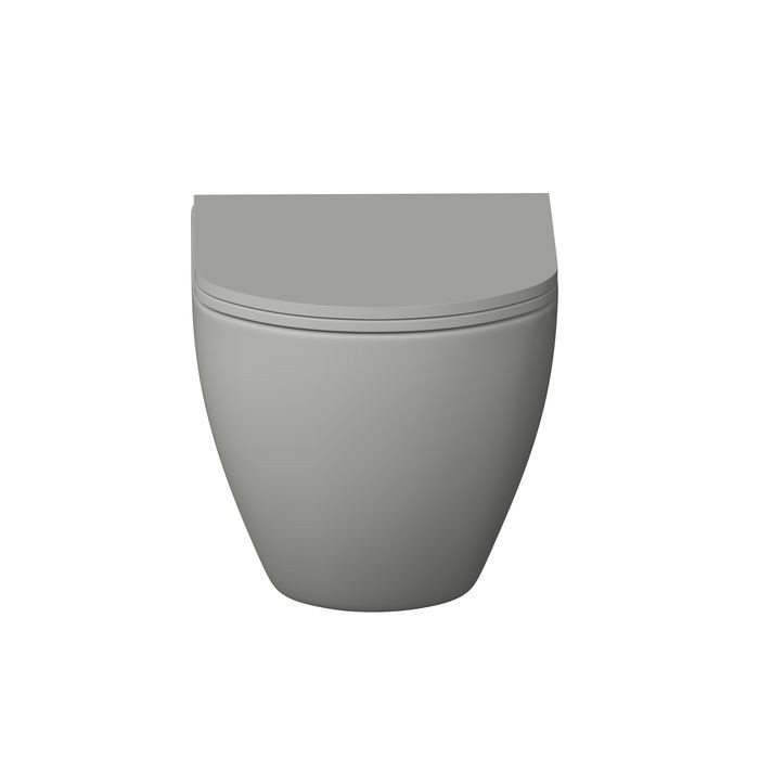 Унитаз подвесной Grossman Color GR-4455GMS (495х365х375) безободковый,серый матовый с тонкой крышкой,микролифт,1 место 