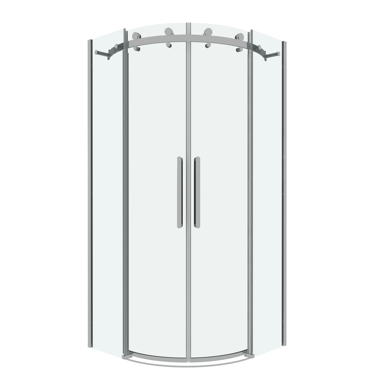 Душевое ограждение Grossman Classic 301.K33.04.9090.10.00 (90х90х195) четверть круга,раздвижная,хром,стекло прозрачное, 1 место 