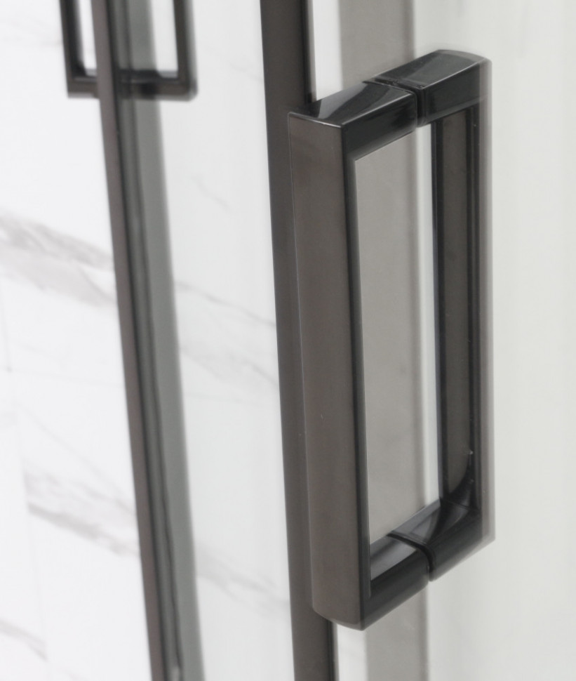 Душевая кабина Frank F408 Black без крыши, 80 x 80 см, низкий поддон, стекла прозрачные, профиль черный, 800004 