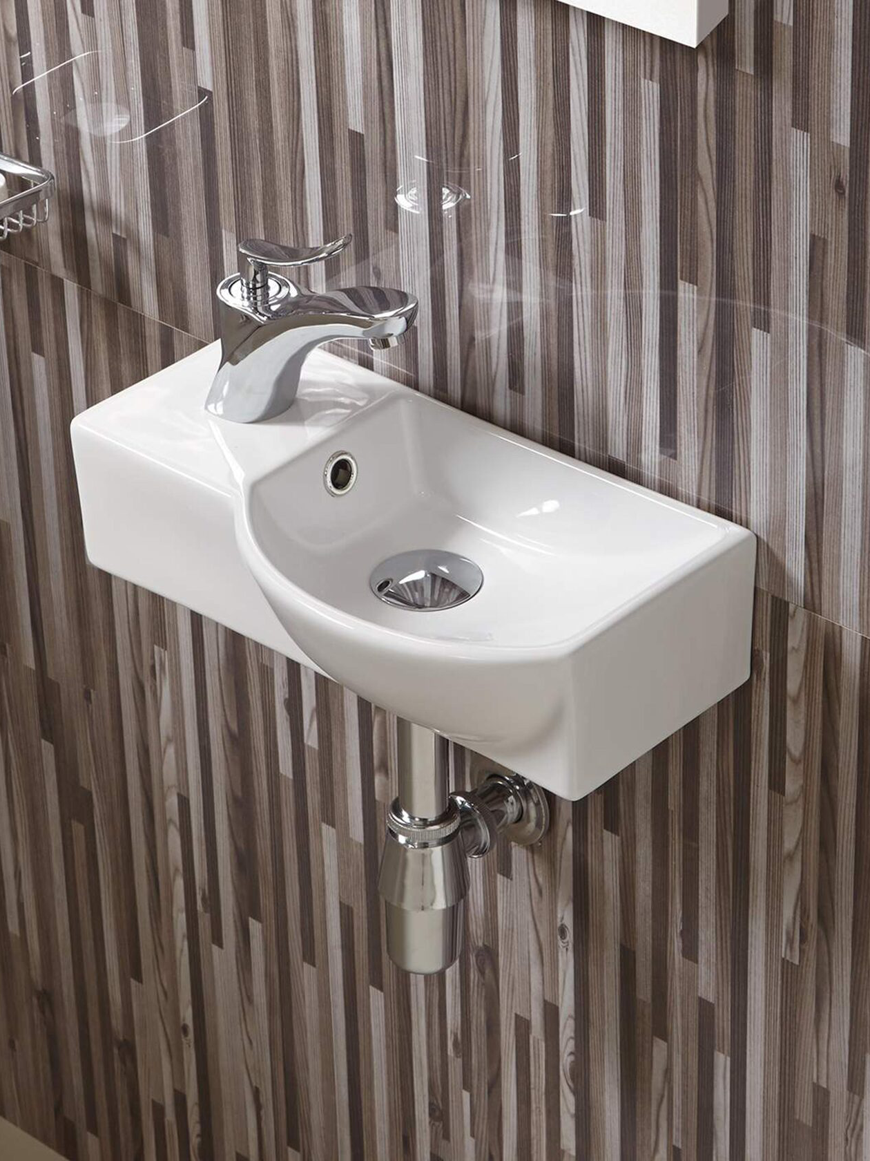 WW AISBACH 7940 GL-WT L Раковина подвесная (глянцевая белая) 400х220х120 мм 