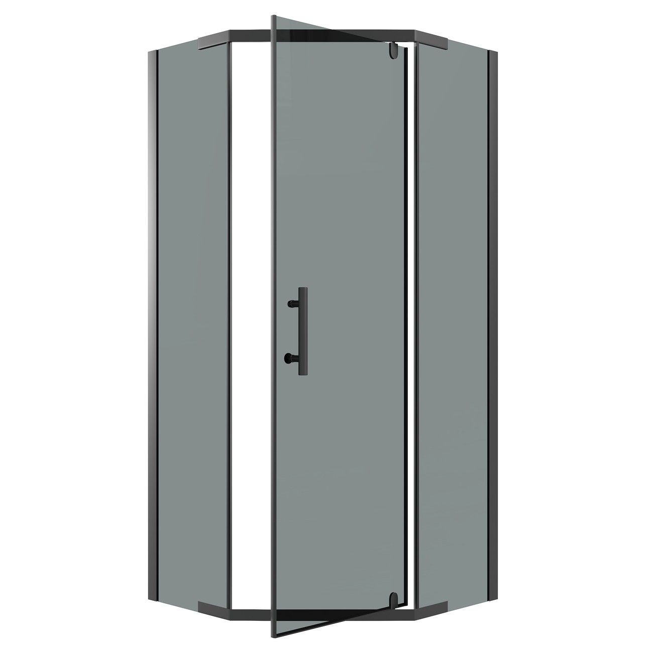 Душевое ограждение Niagara Eco NG-1010-14DT (100х100х190) трапеция,распашное,черный,стекло тонированное,1 место 
