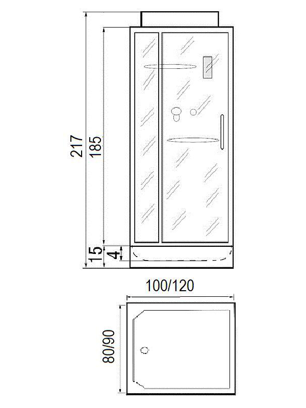 TANA 120/90 Душевая кабина с поддоном 