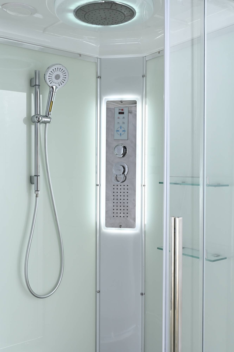 Душевая кабина Avacan K2090LED 78276, 90 х 90 см, с крышей, с LED подсветкой, поддон низкий, стекло прозрачное, профиль хром 