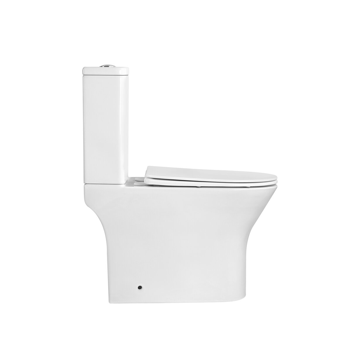 Унитаз напольный Grossman Tornado GR-4489SQ (655х360х800) безободковый,белый с тонкой крышкой,микролифт,смыв торнадо,2 места 