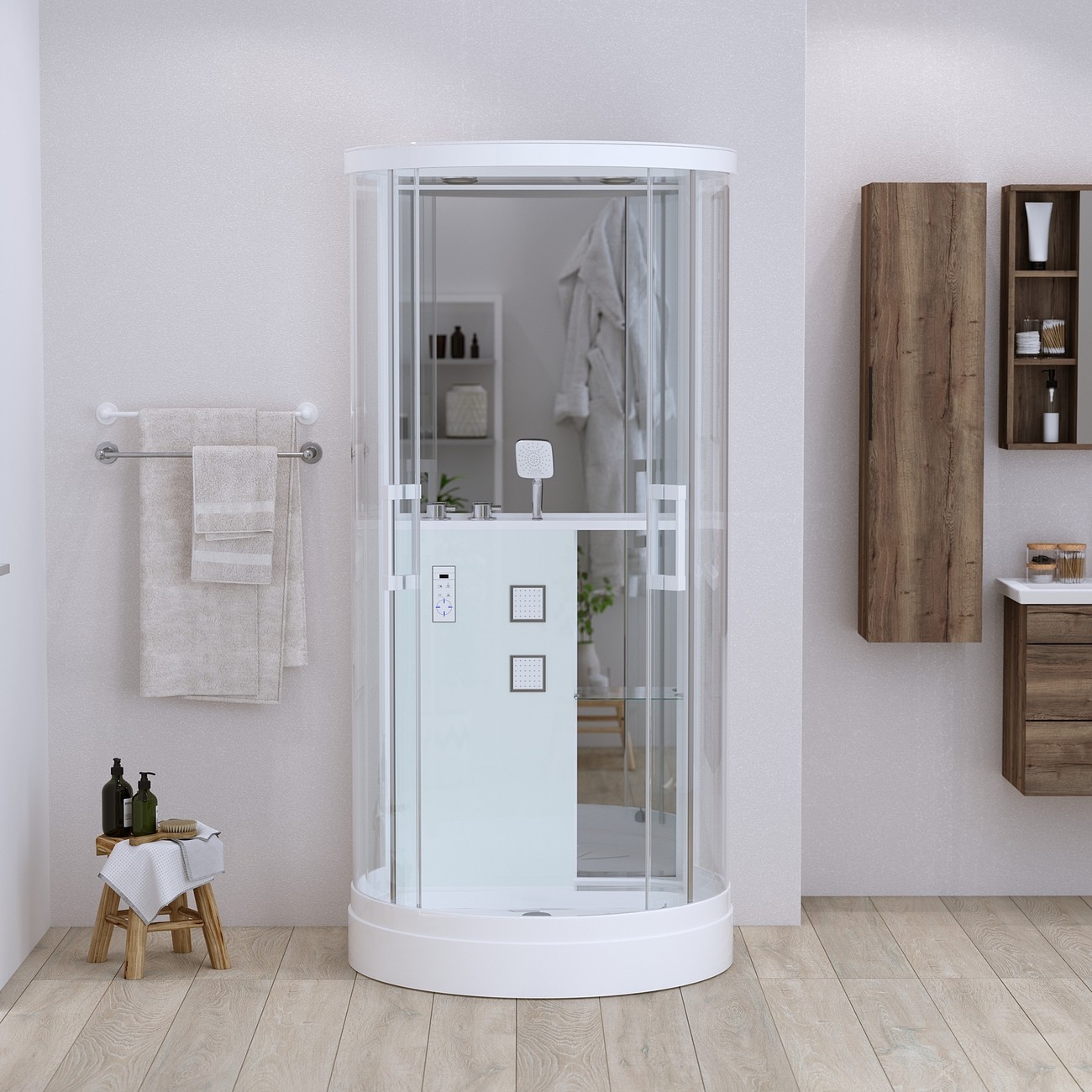 Душевая кабина Grossman GR-140, полукруглая, 90 x 100 см 