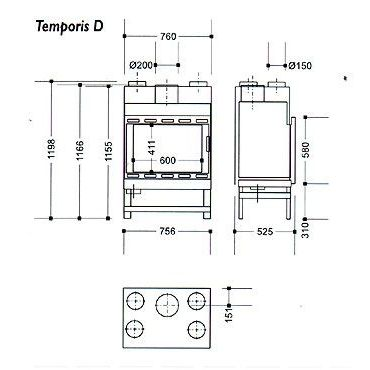 Каминная топка Supra TEMPORIS 2D 