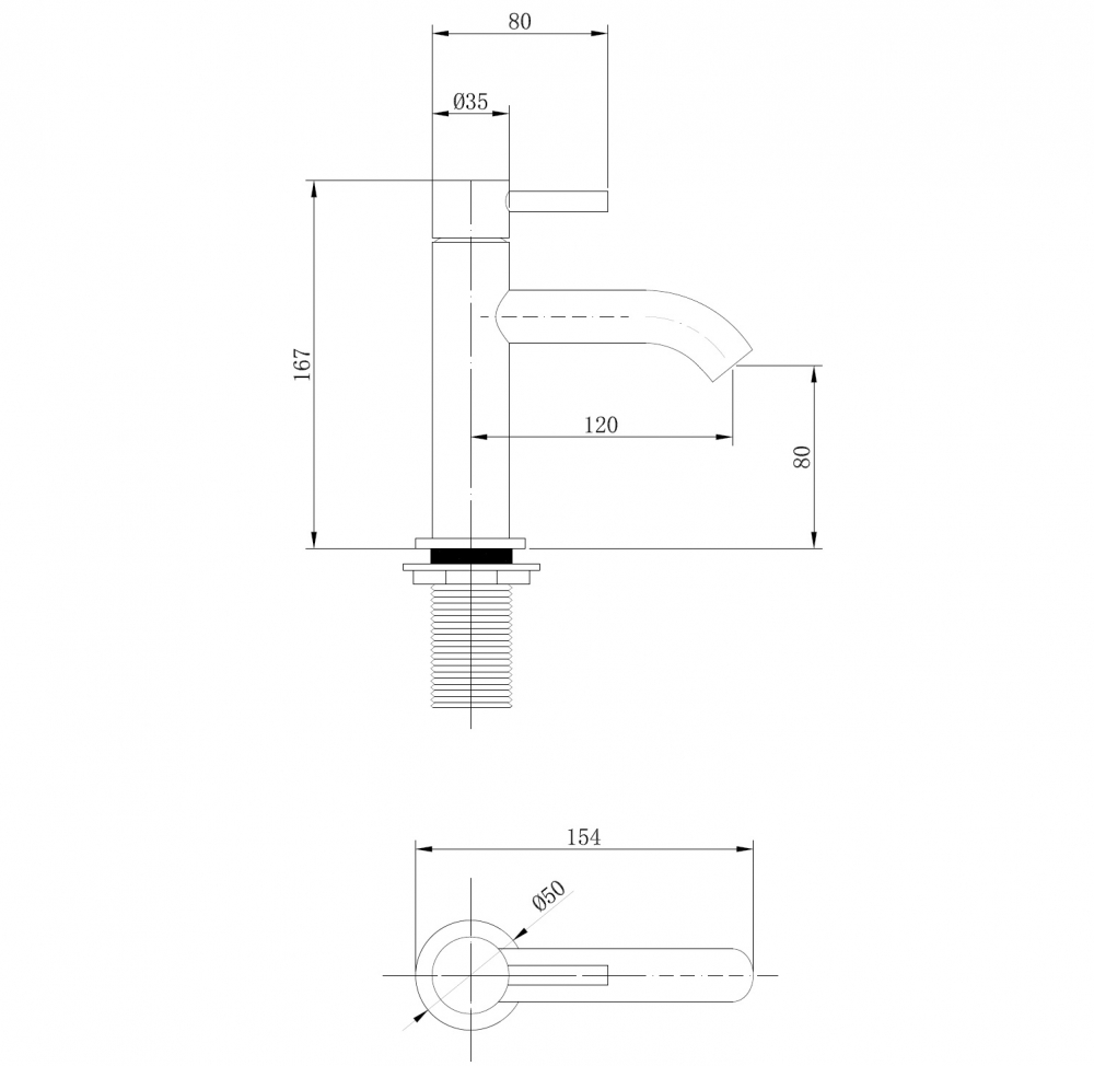 Смеситель Abber Wasser Kreis AF8110NG, для раковины, цвет никель 