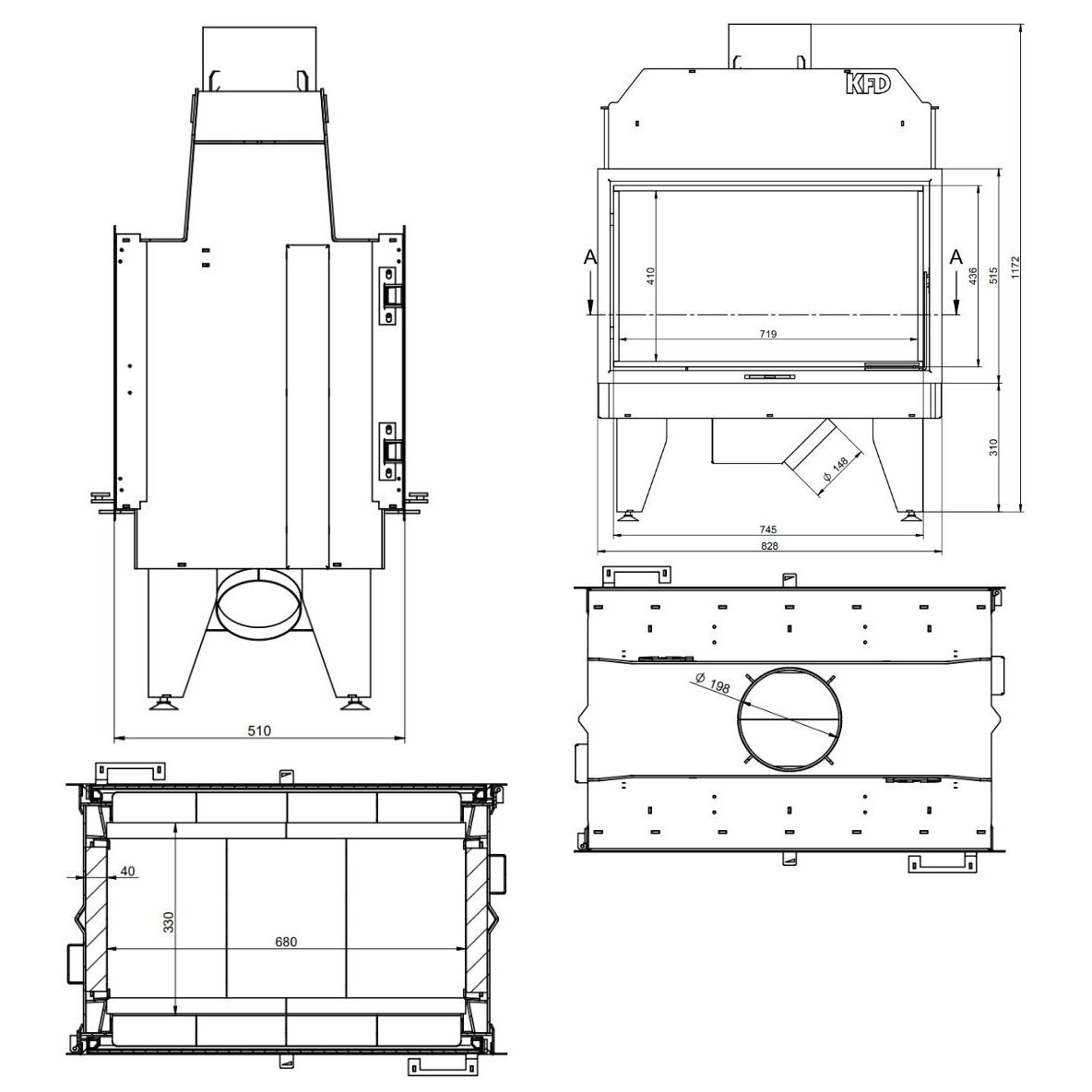 Каминная топка KFD ECO iLine 5183 DF 