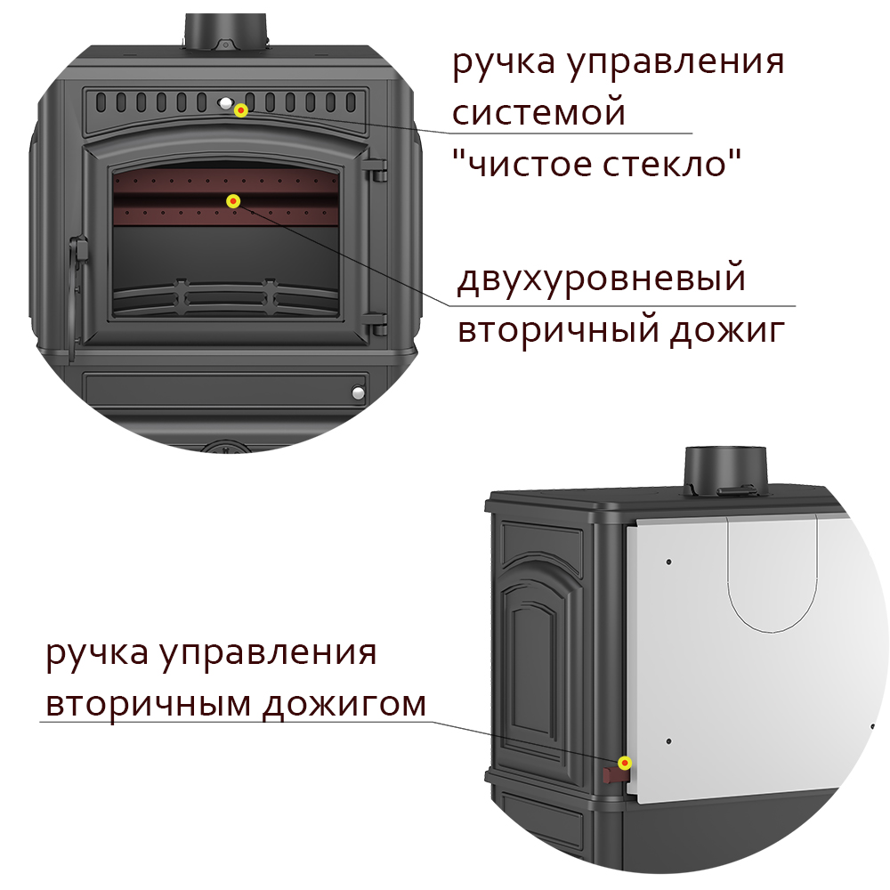 Печь-камин Везувий LV-12 "Антрацит" 
