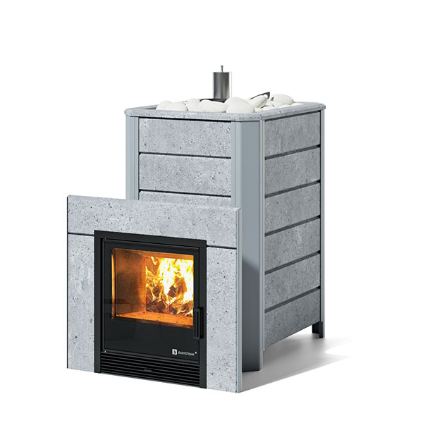 Печь Easysteam Ялта 35/2024 в облицовке из камня 