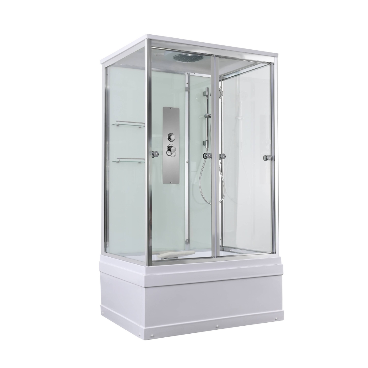 Душевая кабина AvaCan V5012 78253, 120 x 90 см, с крышей, высокий поддон, стекло прозрачное, профиль хром 