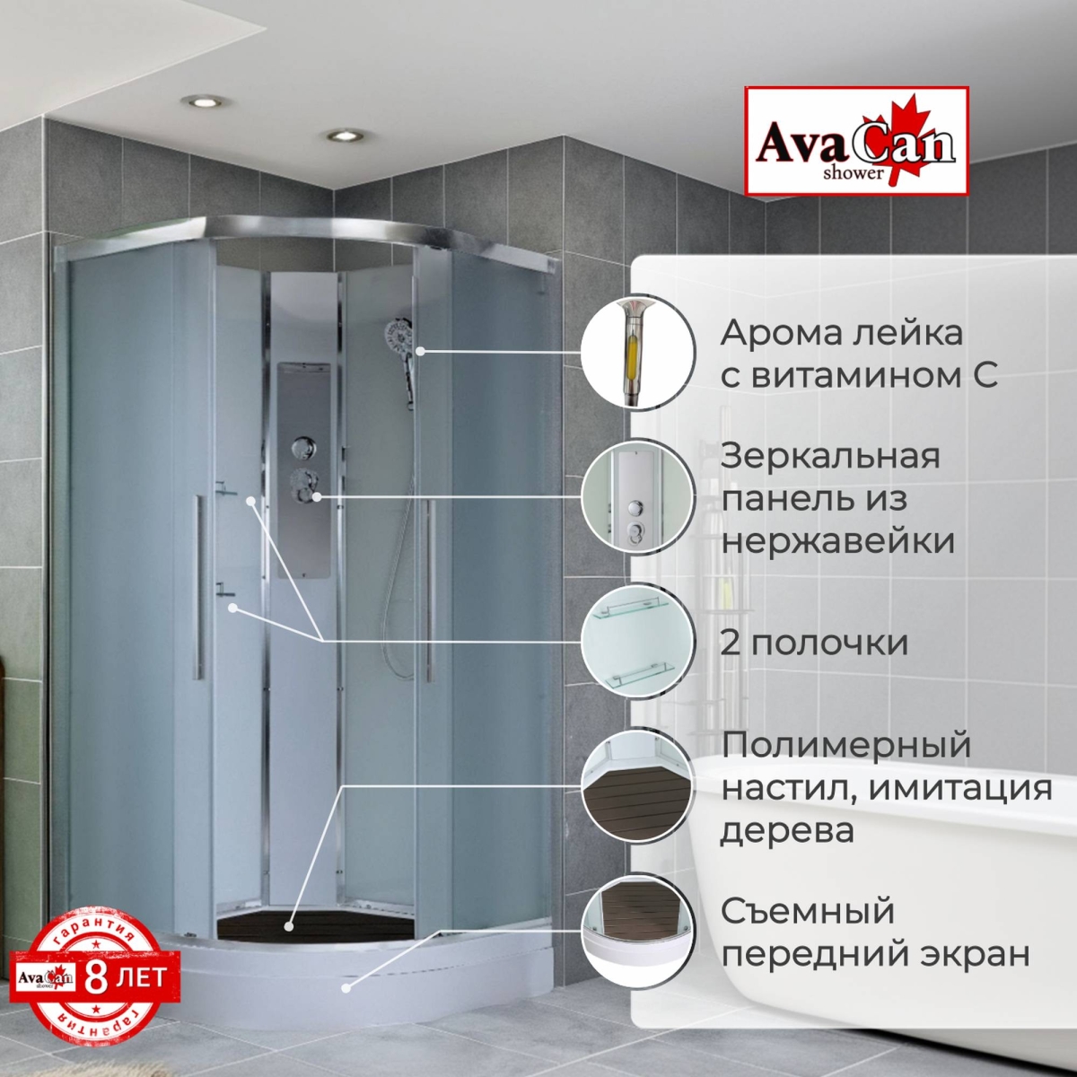 Душевая кабина EM2010N без крыши 