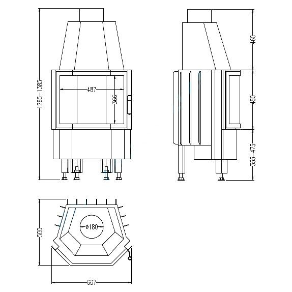 Каминная топка Hark 800/45 K T1 