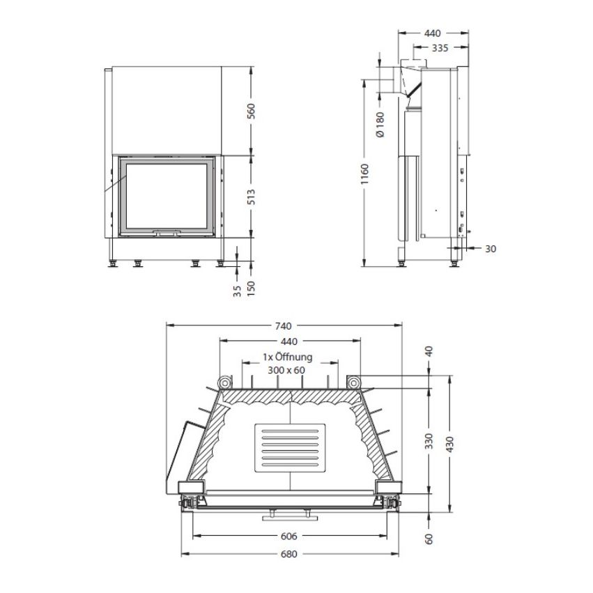 Каминная топка SPARTHERM Linear 4S Mini Sh RLU 