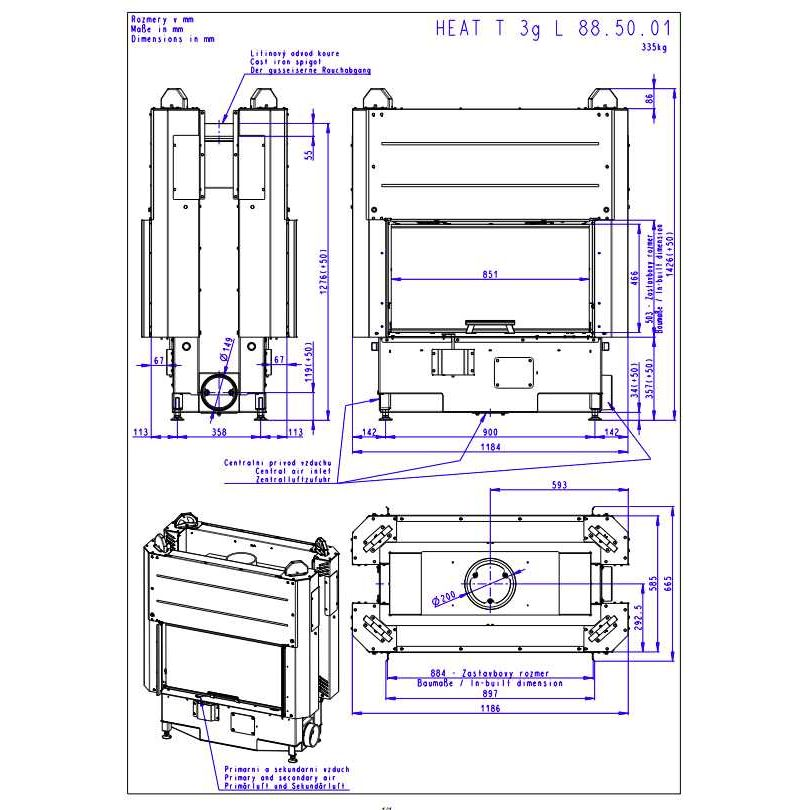 Каминная топка ROMOTOP HEAT T 3G L 88.50.01 