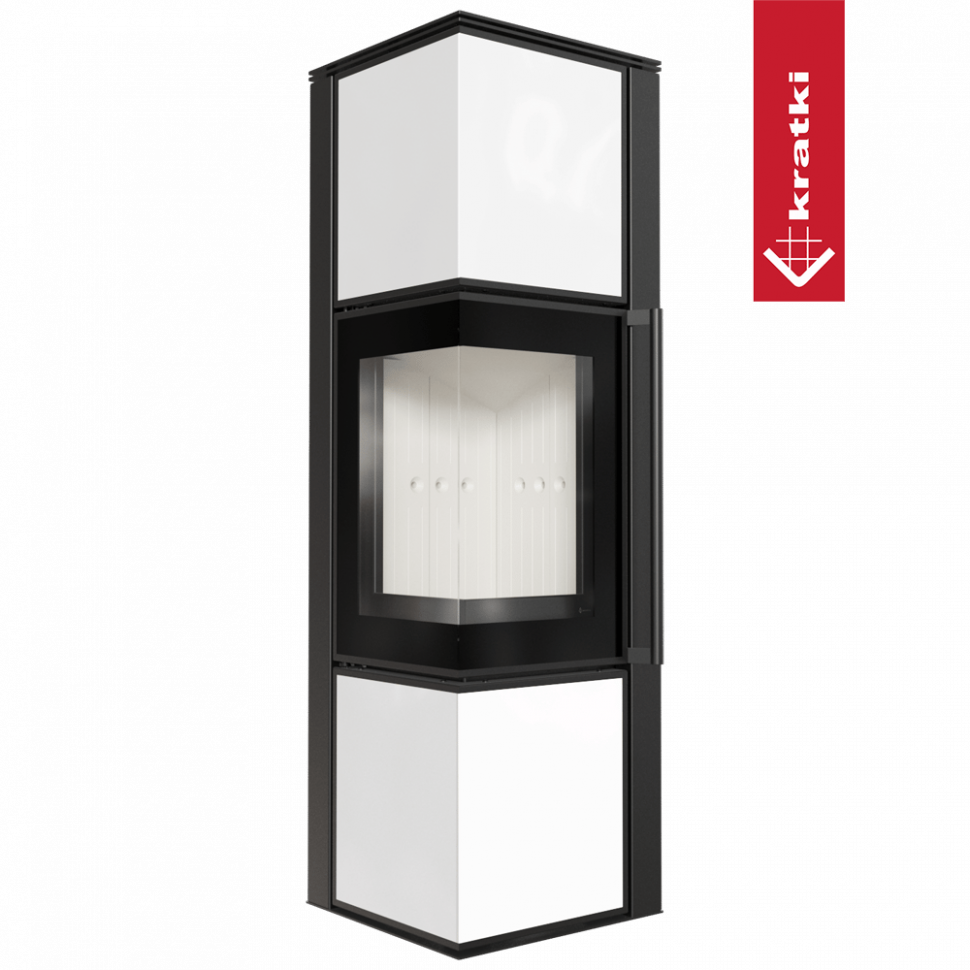 Печь Kratki PRO TORA/M, 8 кВт, белое стекло 