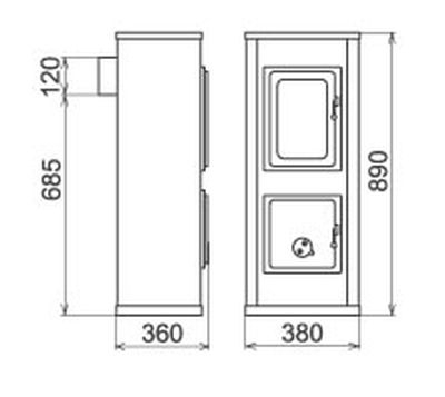 Печь MILANO II AT, termoplate, бордовая (Thorma) 