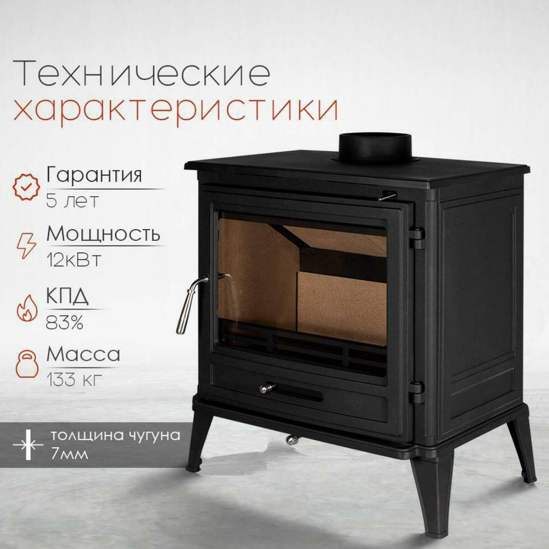 Печь камин Loki Norway Black 