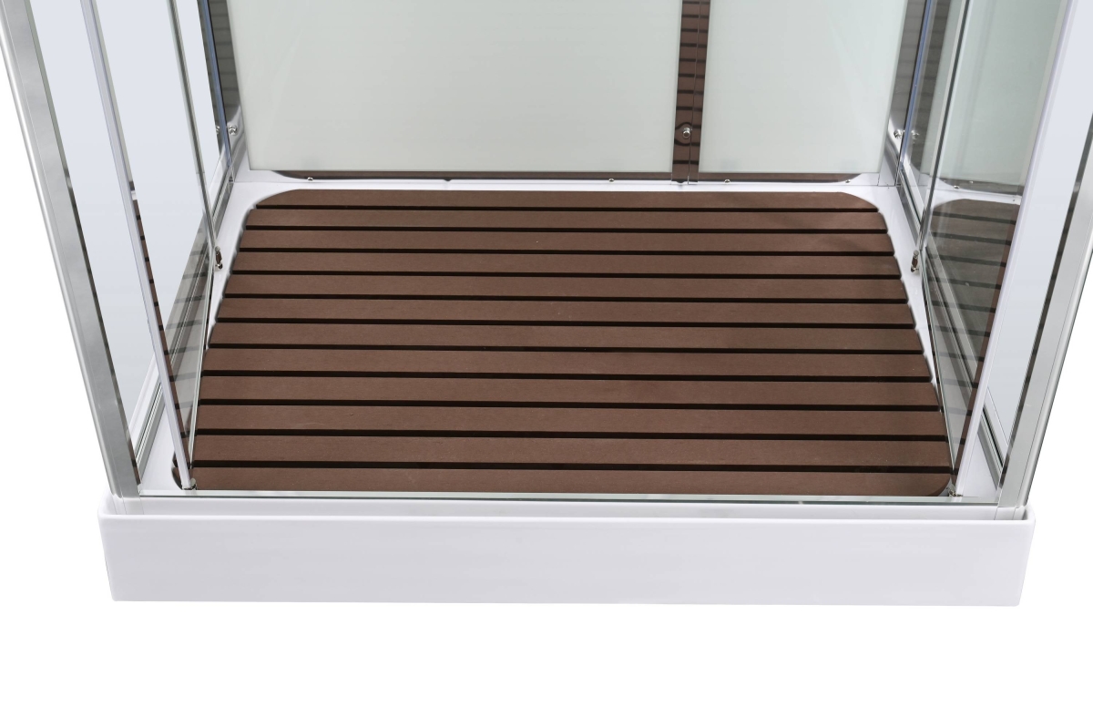 Душевая кабина AvaCan V2011LED 78249, 110 x 90 см, с LED подсветкой, с крышей, поддон низкий, стекло прозрачное, профиль хром 