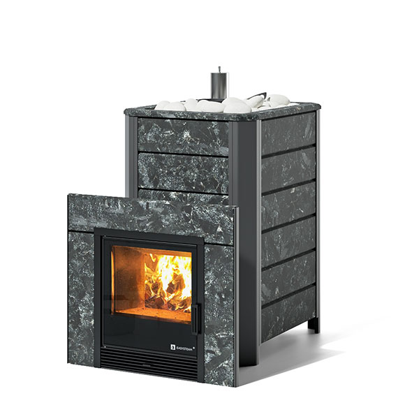 Печь Easysteam Ялта 35/2024 в облицовке из камня 