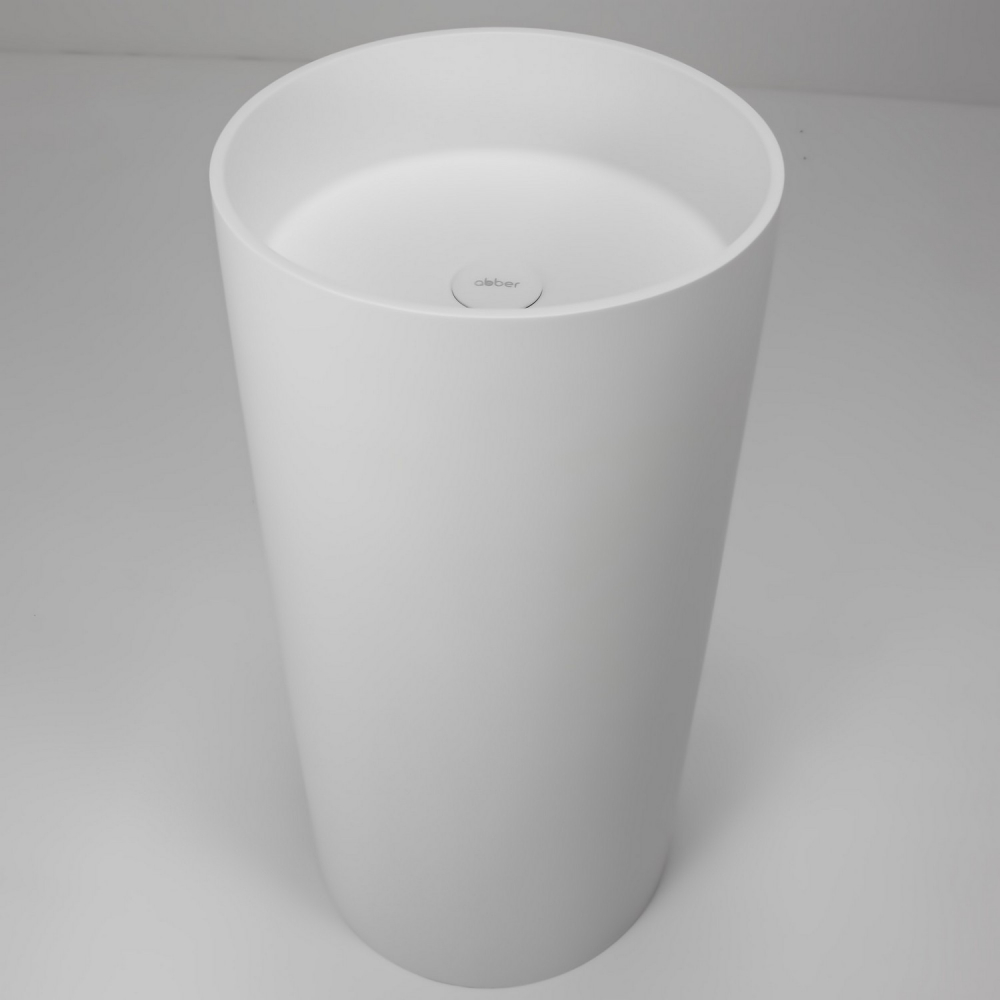 Раковина Abber Stein AS2516-H, 40 см, искусственный камень, напольная, цвет белый матовый 
