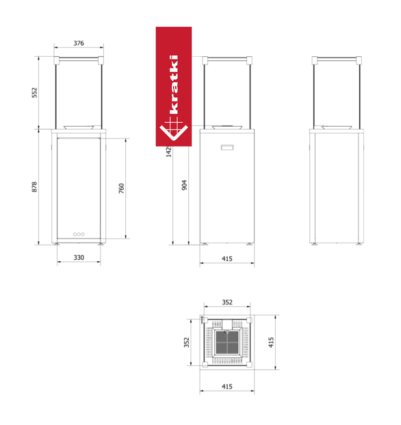 Нагреватель газовый Kratki PATIO/SLIM/M 