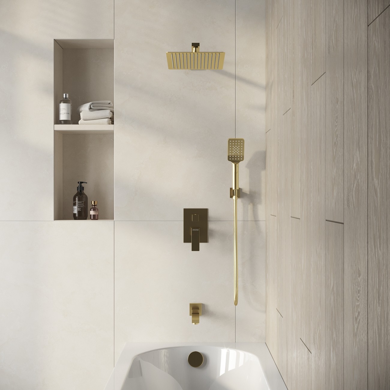 Душевая система скрытого монтажа Grossman Style 501.K35.05.320 золото сатиновый,1 место 