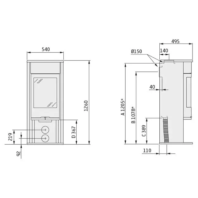 Печь камин Contura 610AG:1 Style 