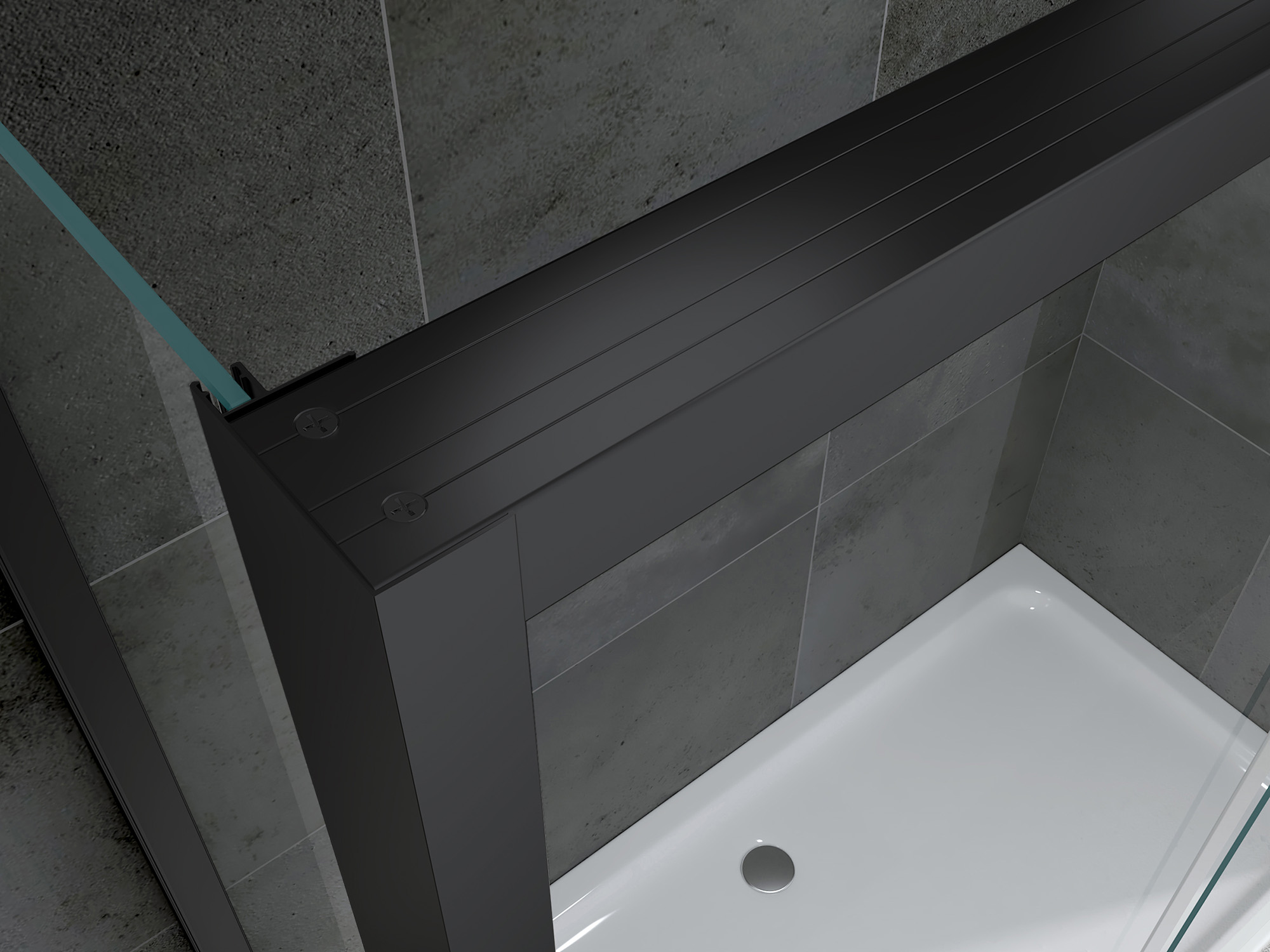 Душевой уголок Abber Komfort AG93150B-S92B, 150 х 90 см, стекло прозрачное, профиль черный 