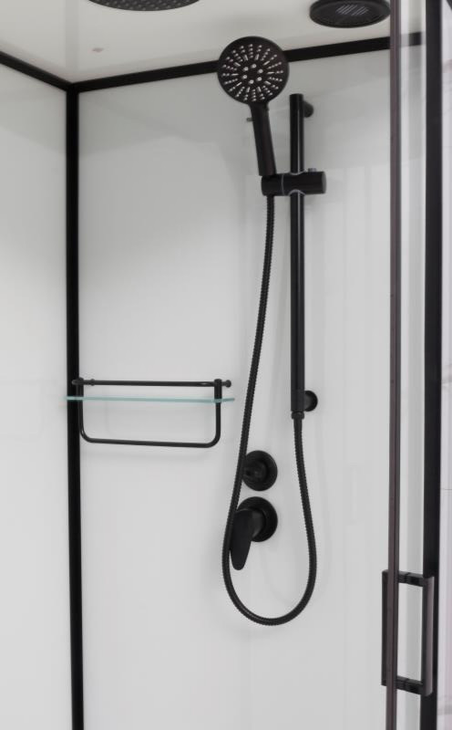 Душевая кабина Frank F418 L/R Black, 100 х 80 см, низкий поддон, стекла прозрачные, профиль черный, 814814/914814 