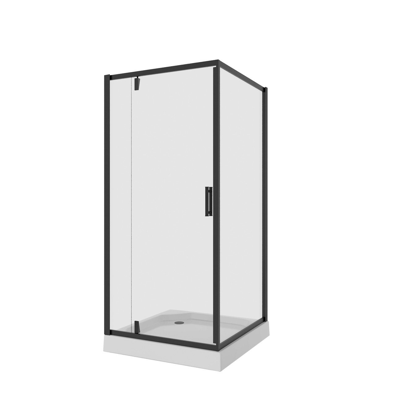 Душевое ограждение Niagara Nova NG-6801-08ВLACK (90х90х195) квадрат,черный,дверь распашная,стекло прозрачное,1 место 