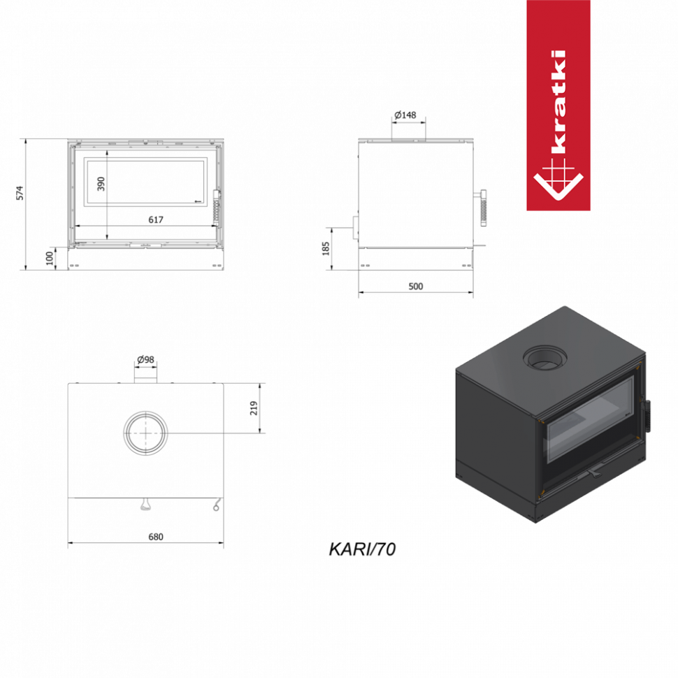 Печь Kratki PRO KARI 70 