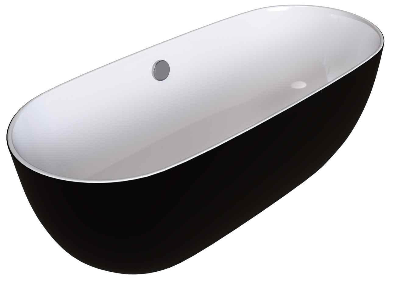 Ванна отдельностоящая Grossman Classic GR-2501MB (170х80х58) цвет черный/белый матовый,1 место 