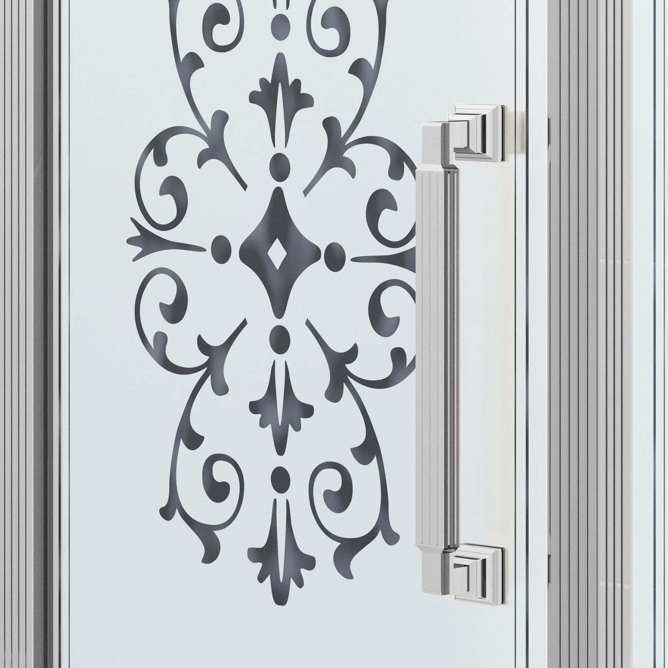 Душевое ограждение Ambassador Royal 18015110-L (120х80х200) прямоугольник,хром,стекло прозрачное с рисунком,распашная,1 место 