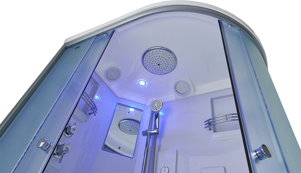 Душевой бокс Timo Standart T-5590, 90 x 90 см, c крышей, высокий поддон, стекла прозрачные, профиль хром 