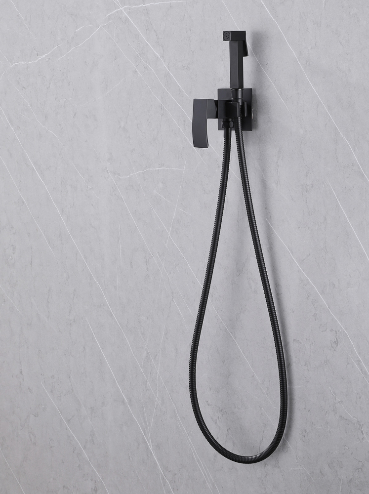 Гигиенический душ Abber Wasserfall, AF8625B, со смесителем, черный матовый 