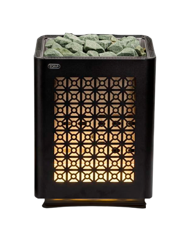 Электрическая каменка BORN® FIRE BLACK (ОГОНЬ ЧЕРНЫЙ) 45E 4,5 кВт, для сауны и бани с выносным управлением 
