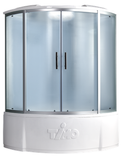 Душевой бокс Timo Standart T-6655SF, 150 x 150 см, c крышей, высокий поддон, стекла матовые, профиль хром 
