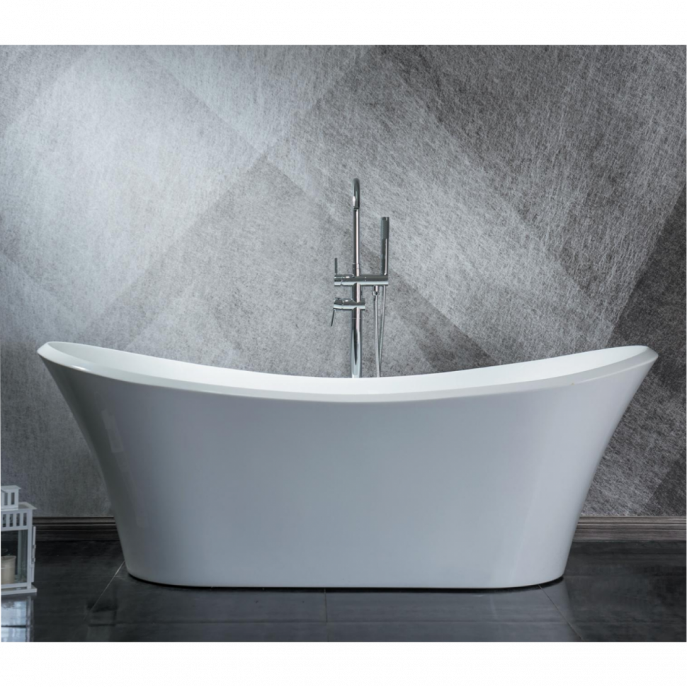 Ванна акриловая Frank F6104, 12515, 170 х 75 см, цвет белый 