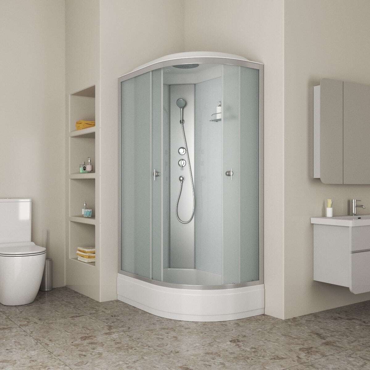 Душевая кабина Niagara Eco E120/80/26/MT, 120 x 80 см, стекло матовое, профиль хром, левая/правая 