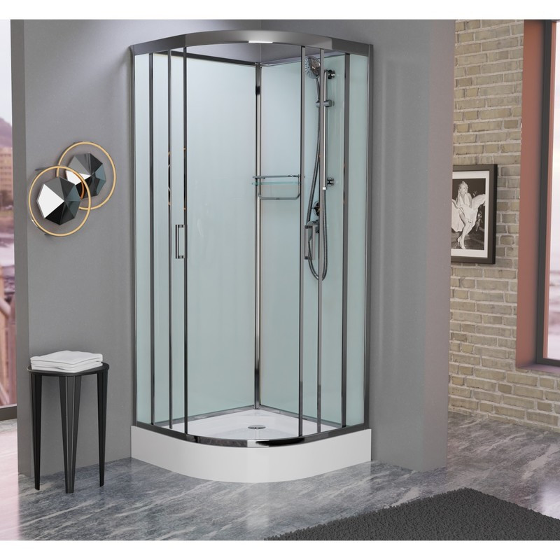 Душевая кабина Frank F420 Brilliant без крыши, 120 х 120 см, низкий поддон, стекла прозрачные, профиль хром, 162009 