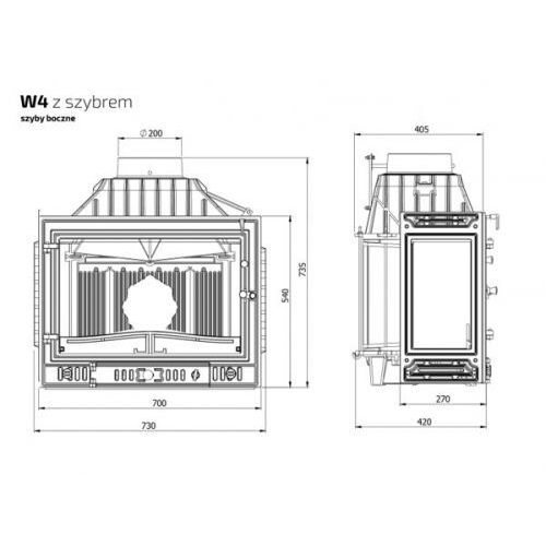 Каминная топка KawMet W4 PB 